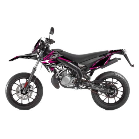 Kit déco Most V2 Derbi Senda 2011 à 2017 Rose pailleté et chromé