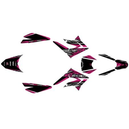 Kit de decoración Most V2 Derbi Senda 2011-2017 rosa con purpurina y cromado