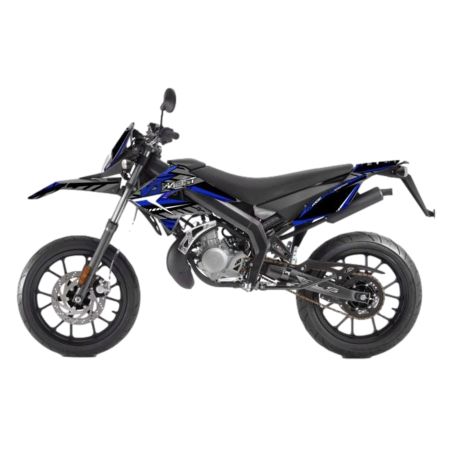 Kit déco Most V2 Derbi Senda 2011 à 2017 Bleu pailleté et chromé