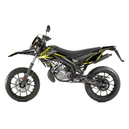 Kit déco Most V2 Derbi Senda 2011 à 2017 Jaune pailleté et chromé