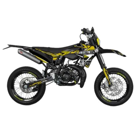 Kit déco Most V2 Sherco 50 après 2017 jaune pailleté et chromé