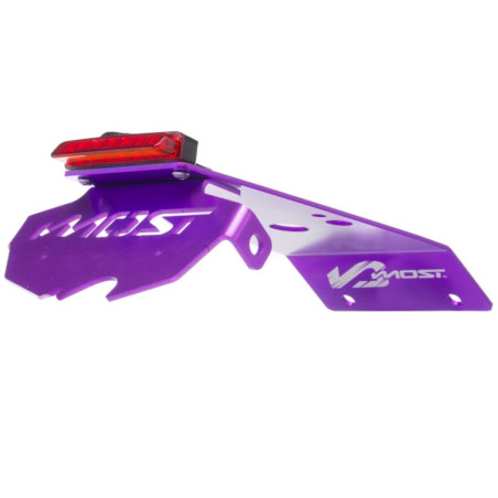Paso de rueda con soporte matrícula y luz LED Most Derbi antes de 2011 violeta