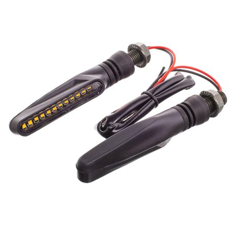 Intermitentes LED 11 cm negro, vendidos por par – luz amarilla clara