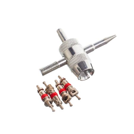 Démonte‑obus avec obus de valves pour pneus