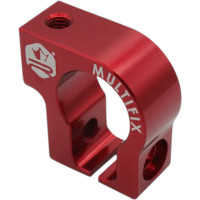 Collier de fixation pot d'échappement rouge alu CNC KRM Pro Ride Multifix