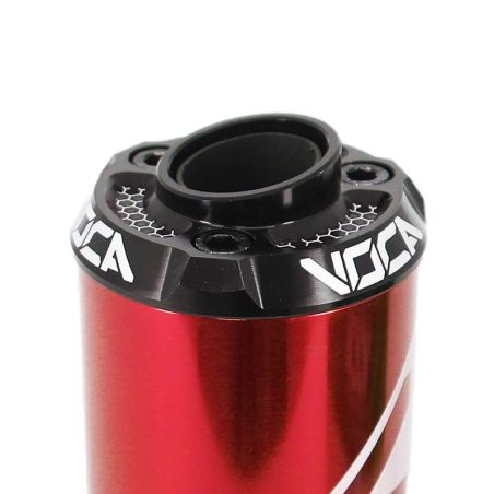 Silenciador Voca Bestia aluminio CNC rojo/negro moto 50cc con marchas