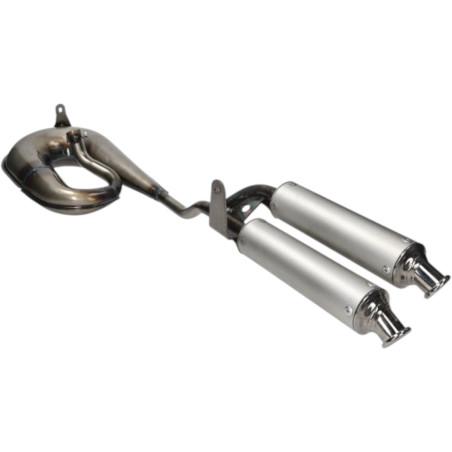 Pot d'échappement TECNO circuit double silencieux blanc aluminium Ciao