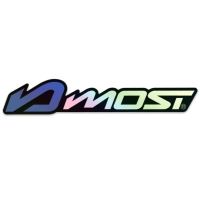 Autocollant Most Holographique Bleu 135x25mm, vinyle stratifié UV