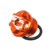 Tapón de cárter de aceite Most V2 Derbi – aluminio CNC anodizado naranja