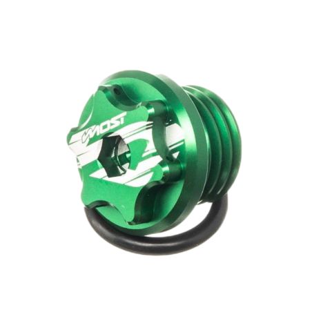 Tapón de cárter de aceite Most V2 Derbi – aluminio CNC anodizado verde 🌿