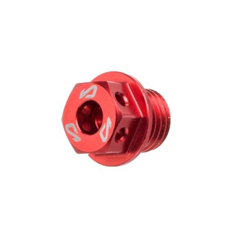 Bouchon carter d’huile Most Minarelli AM6 – aluminium CNC anodisé rouge