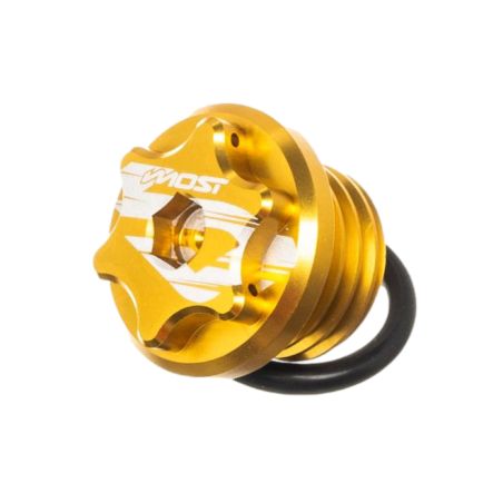 Tapón de cárter de aceite Most Minarelli AM6 – aluminio CNC anodizado oro