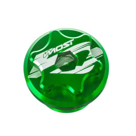 Bouchon carter d’huile Most Minarelli AM6 – aluminium CNC anodisé vert