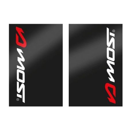 La mayoría del kit de pegatinas de protección de horquilla en negro y rojo.