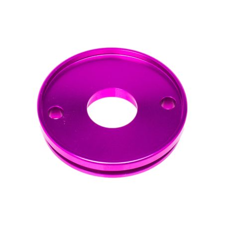 Capsula de entrada silenciador Most 70–80 cc violeta aluminio anodizado 60x20 mm distancia entre ejes 45 mm
