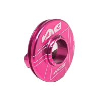 Capsula de salida silenciador Most M3 70–80 cc rosa aluminio anodizado 60x20 mm distancia entre ejes 45 mm
