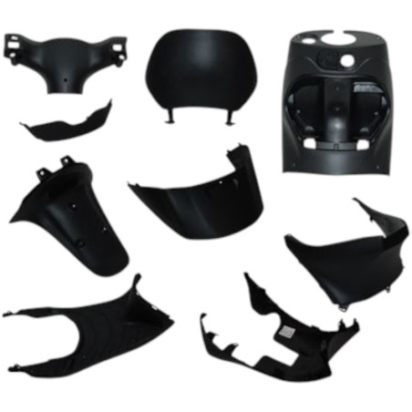 Kit carénage 9 pièces adaptable noir Piaggio Zip après 2000