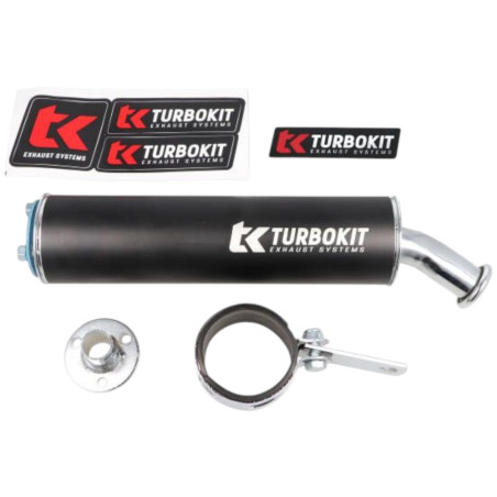 Silencieux noir mat 60x225mm universel 3 boulons TURBOKIT