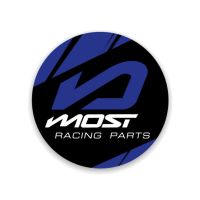 Autocollant rond MOST bleu en vinyle résistant