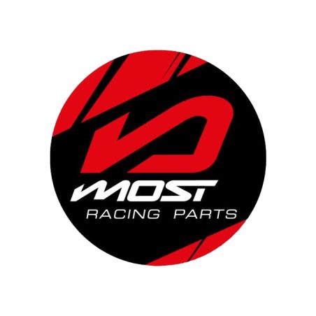 Autocollant rond MOST rouge en vinyle résistant