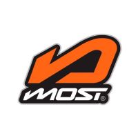 Pegatina MOST logo naranja 5,45x3,68 cm en vinilo resistente