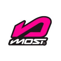 Pegatina MOST logo rosa 5,45x3,68 cm en vinilo resistente