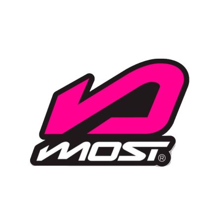 Pegatina MOST logo rosa 5,45x3,68 cm en vinilo resistente