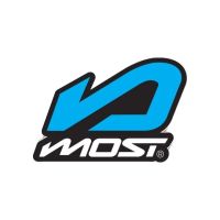 Pegatina MOST logo azul 5,45x3,68 cm en vinilo resistente