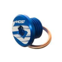 Bouchon de culasse Most Minarelli AM6 bleu pour Rieju, Sherco, Fantic, Yamaha et Beta