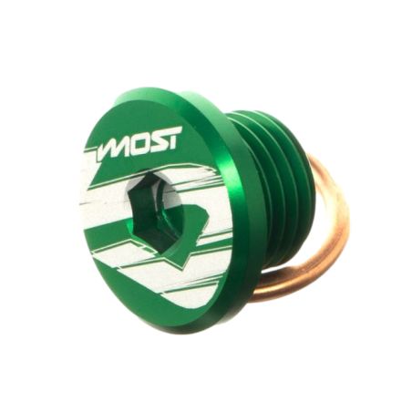 Tapón de culata Most Minarelli AM6 verde para Rieju, Sherco, Fantic, Yamaha y Beta