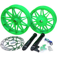 Pack de jantes avec disque de frein oversize vert Piaggio Zip après 2000