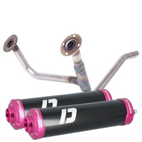 Double sortie MOST et Silencieux DOPPLER Noir/Rose- RIEJU MRT avant 2022