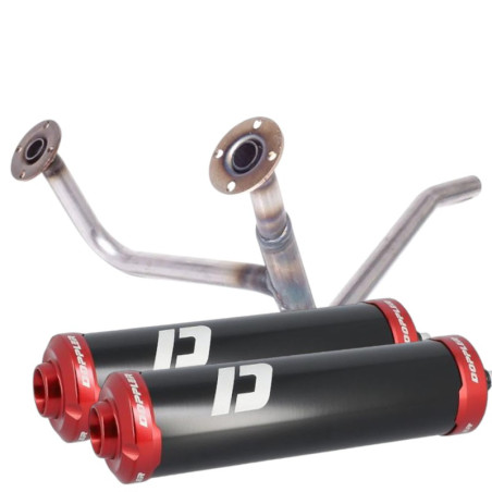 Double sortie MOST et Silencieux DOPPLER Noir/Rouge- RIEJU MRT avant 2022