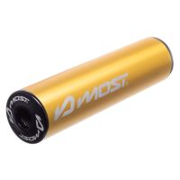 Silenciador de escape Most 50 70cc oro y negro aluminio anodizado entraje 45 mm