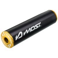Silencieux d’échappement MOST 50 70cc noir et or aluminium anodisé entraxe 45 mm