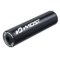 Silencieux d’échappement MOST 50 70cc noir standard gravure blanche aluminium entraxe 45 mm