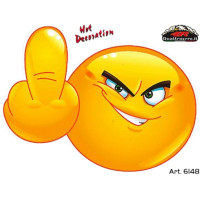 Autocollant sticker smiley vulgaire 10x12cm