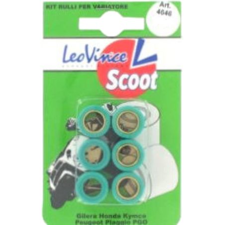 Galet LEOVINCE 16x13 4 gr x6 – Scooter Gilera, Peugeot, Honda, Kymco, Piaggio, PGO