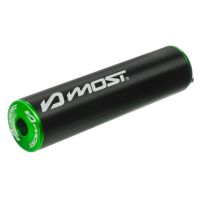 Silenciador MOST Racing aluminio negro verde 50cc 70cc entraxe 45 mm