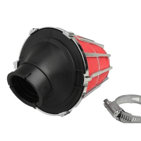 Filtre à air Malossi E5 30° – Rouge/Chrome, Ø 28 mm