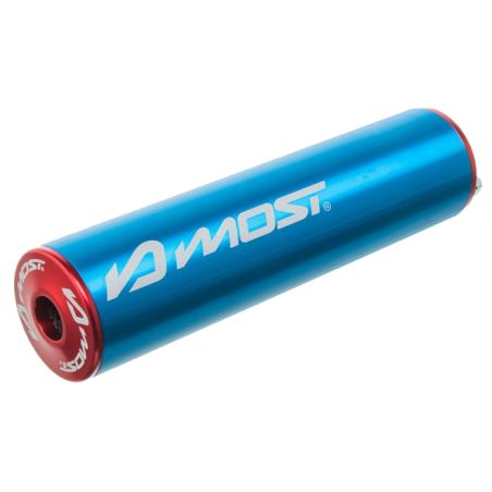 Silenciador Most Racing azul rojo 70 80cc diametro 20mm