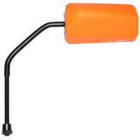 Rétroviseur scooter Replay F1 Rubber Mat orange fluo tige longue réversible 8mm