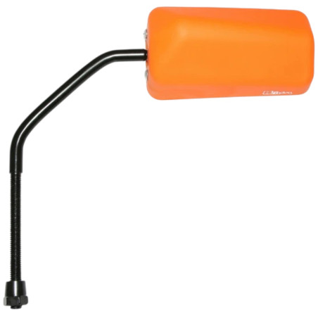 Rétroviseur scooter Replay F1 Rubber Mat orange fluo tige longue réversible 8mm