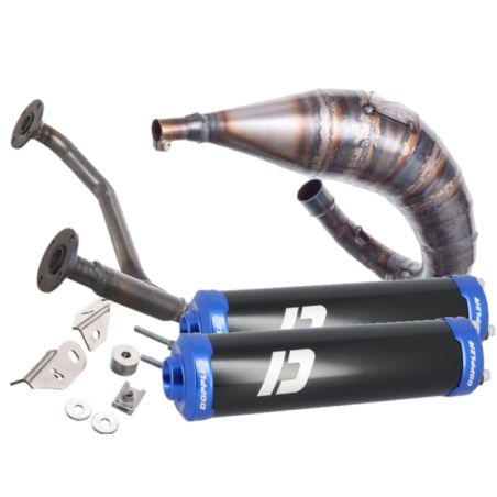 Escape Most 50-70cc Beta RR 50 2021 silencioso Doppler negro-azul doble salida