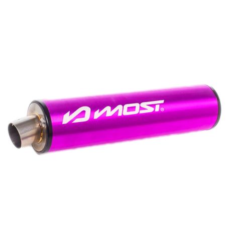 Silencieux Most Racing violet 80-100cc capsule M2 alu/inox mitraillette 23mm