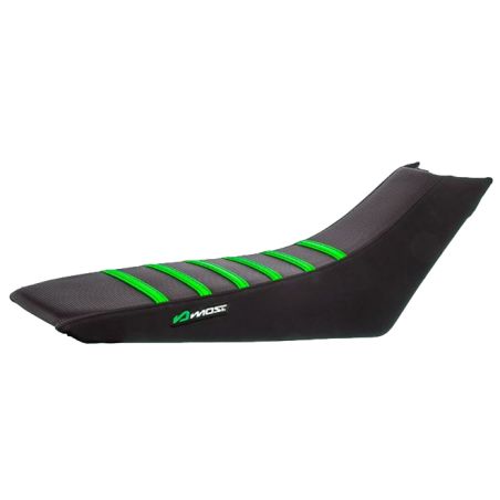 Funda de asiento Most Derbi Senda después de 2011 carbono con tiras verdes logo holográfico