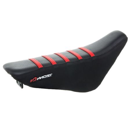 Housse de selle MOST YCF Pilot et Start carbone rouge plastifié grip nervuré