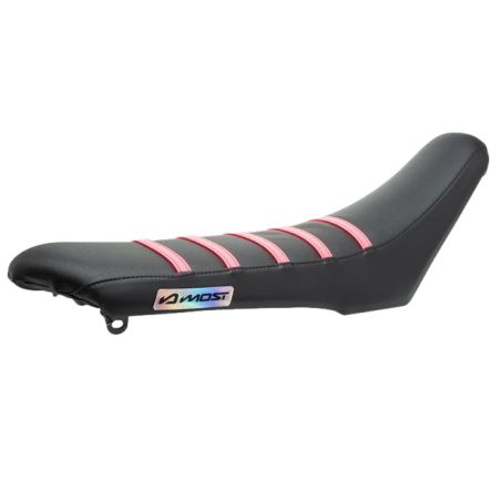 Housse de selle Most Racing Yamaha DT 50 MBK X-Limit noire à lanières roses logo holographique