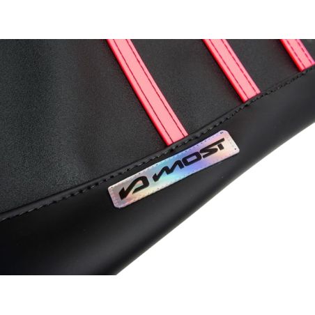 Funda de asiento Most Racing Yamaha DT 50 – MBK X-Limit Rosa con tiras rosas