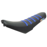 Housse de selle Most Racing Fantic XE XM 50cc noire avec lanières bleues logo holographique
